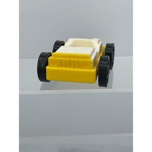 Vintage Fisher Price Little People Yellow Helpful Neighbor's Garage Car